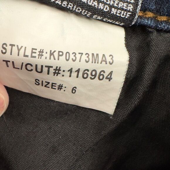 Kut from the Kloth Diana Skinny Jeans Womens Size 6 Dark Wash Black Leather Trim - Picture 8 of 12
